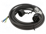 EMobility: cable | 1x0.5mm2,5x6mm2 | 480VAC | 26.6kW | IP44 | 7m | 32A