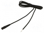 Cable | 1x0.75mm2 | wires,DC 5,5/2,1 socket | straight | black | 3m
