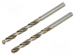 Drill bit | for metal | &Oslash;: 5mm | high speed steel | 2pcs | blister