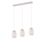 Trio Bidar piekarama lampa 3-pc E27 matt white brushed steel R31573031 4017807574920