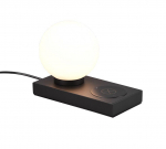 TRIO-Lighting Chloe table lamp E14 matt black with charging station gaismeklis