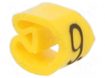 Marker: cable | Marking: 9 | 2.5&divide;5mm | PVC | yellow | leaded | PA-1 | L: 3mm
