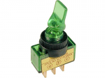 Elektrimaterjalid // L&uuml;litid elektroonikale // 4914#                Przełącznik asw-14d hebelkowy 12v zielony