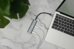 DIGITUS USB-C 4 Port HUB dunkelgrau 4x