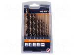 Drill set | for wood | high speed steel | plastic cassette | 8pcs.