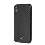 Back panel cover Mercedes-Benz Apple iPhone XR Hard Case Real Carbon Fiber Black