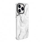 Back panel cover Evelatus Apple iPhone 15 Pro PC+TPU With MagSafe Customized Print Marble White