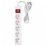 Elektrimaterjalid // Elektri laiendid, Pikendusjuhtmete, hajutuste ja UK ja USA adapterite komplekt // Przedłużacz listwowy 1.5 m, 3 x 1.5 mm2, 5G, biały, ON/OFF