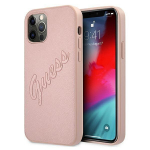 Back panel cover Guess  Guess GUHCP12MRSAVSRG iPhone 12/12 Pro 6.1" pink/pink hardcase Saffiano Vintage Script