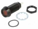 Indicator: LED | flat | red | 24&divide;28VDC | &Oslash;12.7mm | IP67 | connectors