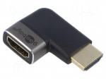 Adapter | HDMI socket,HDMI plug 270&deg; left/right | aluminium