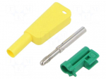 Laboratory connector: 4mm banana | 32A | 1kV | yellow-green