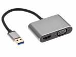 RoGer DrongDisplay Adapter USB to VGA/HDMI + Audio / iOS/Android/Windows/macOS