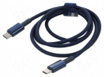 Cable | High Speed,USB 2.0 | USB C plug,both sides | 1m | navy blue
