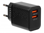 Mobiiltelefonid ja tarvikud // USB seinalaadijad // 76-024# Ładowarka sieciowa gniazdo usbx2 qc 18w