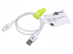 Cable | USB 2.0 | USB A plug,USB C plug | 0.5m | white | silicone | 60W