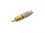 RCA PLUG MALE - GOLD TIP - RED