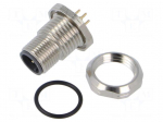 Connector: M12 | 4A | 60V | IP67 | side | THT | Type: unshielded