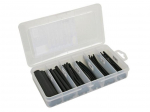 Heat-shrinkable tube kit - black with glue - 10 cm - 85 pcs - in storage box