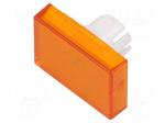 Actuator lens | 16mm | 51 | orange | plastic | Face dim: 15.3x21.5mm