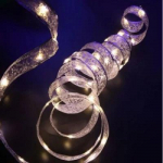 Indoor Christmas silver garland 10m, warm white, on batteries, IP20, 100 LED