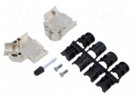 Enclosure for connectors: D-Sub | angled | for cable | silver