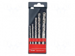 Drill set | for concrete | plastic box | 4mm,5mm,6mm,8mm,10mm