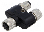 Splitter | M12 male 5pin,M12 female 5pin x2 | PIN: 5 | straight