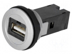 USB socket | 22mm | har-port | -25&divide;70&deg;C | &Oslash;22.3mm | IP20 | Colour: silver