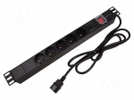 Plug socket strip: protective | Sockets: 5 | 230VAC | 10A | black | 2m