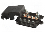 Fuse holder | 68mm | ways: 4 | Dim: 116x87x38mm