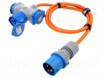 Extension lead | 3G2.5mm2 | 1.5m | rubber | orange | Sockets no: 3 | 16A
