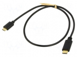 Cable | USB 2.0 | USB B micro plug,USB C plug | gold-plated | 0.5m