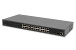 Digitus 24-Port Gigabit PoE Networkswitch,19 Zoll, L2 managed,2 Uplink Ports, SFP, 430 W, af/at
