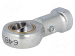Ball joint | 10mm | Thread: M10 | Mat: steel | Pitch: 1,5 | Plating: zinc