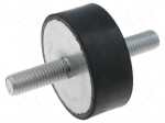 Vibration damper | M10 | &Oslash;: 50mm | rubber | L: 20mm | Thread len: 28mm