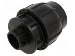 Splice terminal: clamping | Thread: G 1 1/2" external | 63mm | Plast