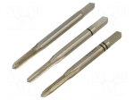Tap-set | M3 | 0.5 | L: 40mm | Holder: square,hand | 2.7mm | 3pcs.