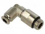 Push-in fitting | angled | -0.99&divide;20bar | nickel plated brass