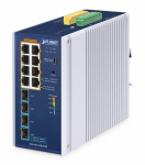PLANET IP30 Industrial L2/L4 8-Port Managed L2/L4 Gigabit Ethernet (10/100/1000) Aluminium, Blue