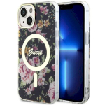 Guess GUHMP14SHCFWSK Hardcase Flower MagSafe for iPhone 14 / 15 / 13 6.1" / black