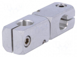 Mounting coupler | V: twistable | D: 12mm | S: 10mm | W: 20mm | H: 20mm