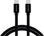 Cable swissten  Swissten Textile Universāls Quick Charge 3.1 USB-C uz USB-C Datu un Uzlādes Kabelis 2m Melns
