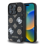 Back panel cover Guess Apple iPhone 16 Pro PU 4G Peony MagSafe Case Black