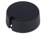 Knob | with pointer | plastic | &Oslash;shaft: 6mm | &Oslash;40x16mm | black