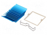 Heatsink: extruded | grilled | BGA | blue | L: 35mm | W: 35mm | H: 12.5mm
