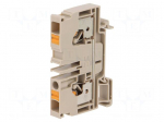 Splice terminal: rail | 6mm2 | ways: 1 | terminals: 2 | beige | wemid