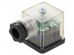 Connector: valve connector | plug | form A | 18mm | female | PIN: 3 | 110V