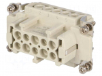 Connector: HDC | contact insert | female | DE | PIN: 10 | 10+PE | 16A | 500V