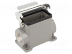 Enclosure: for HDC connectors | size 10B | with latch | high | angled